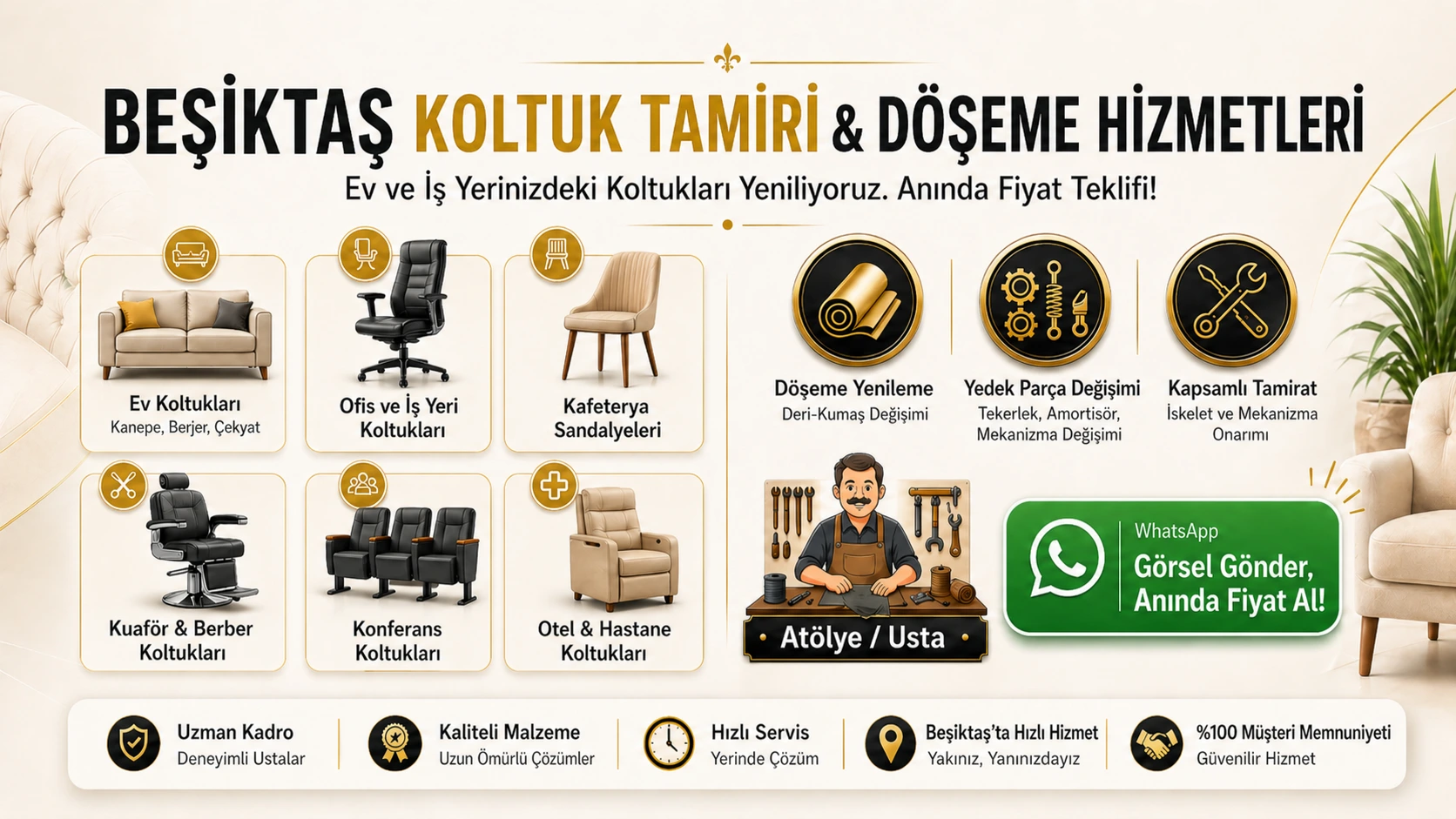 Abbasağa koltuk tamiri