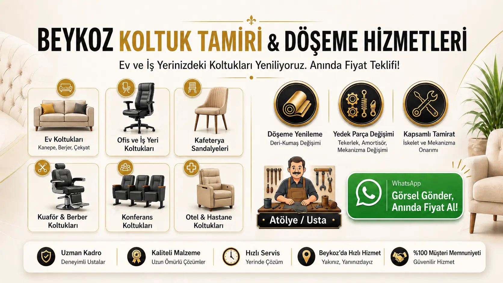 Kanlıca koltuk tamiri