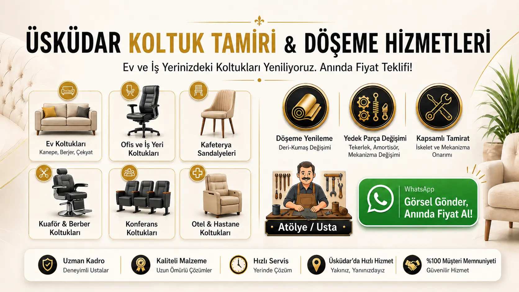 Kuleli koltuk tamiri